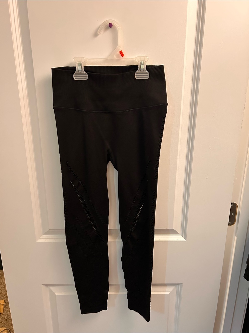 Black Womens Leggings with Side Dot Detail - Brand Unspecified